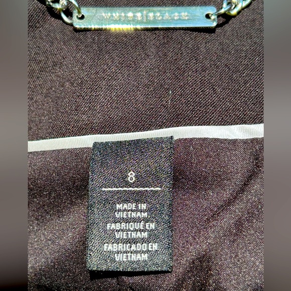 WHITE HOUSE BLACK MARKET s8 gorgeous blk blazer-looks NEW-ruffles at lapel - Picture 3 of 7